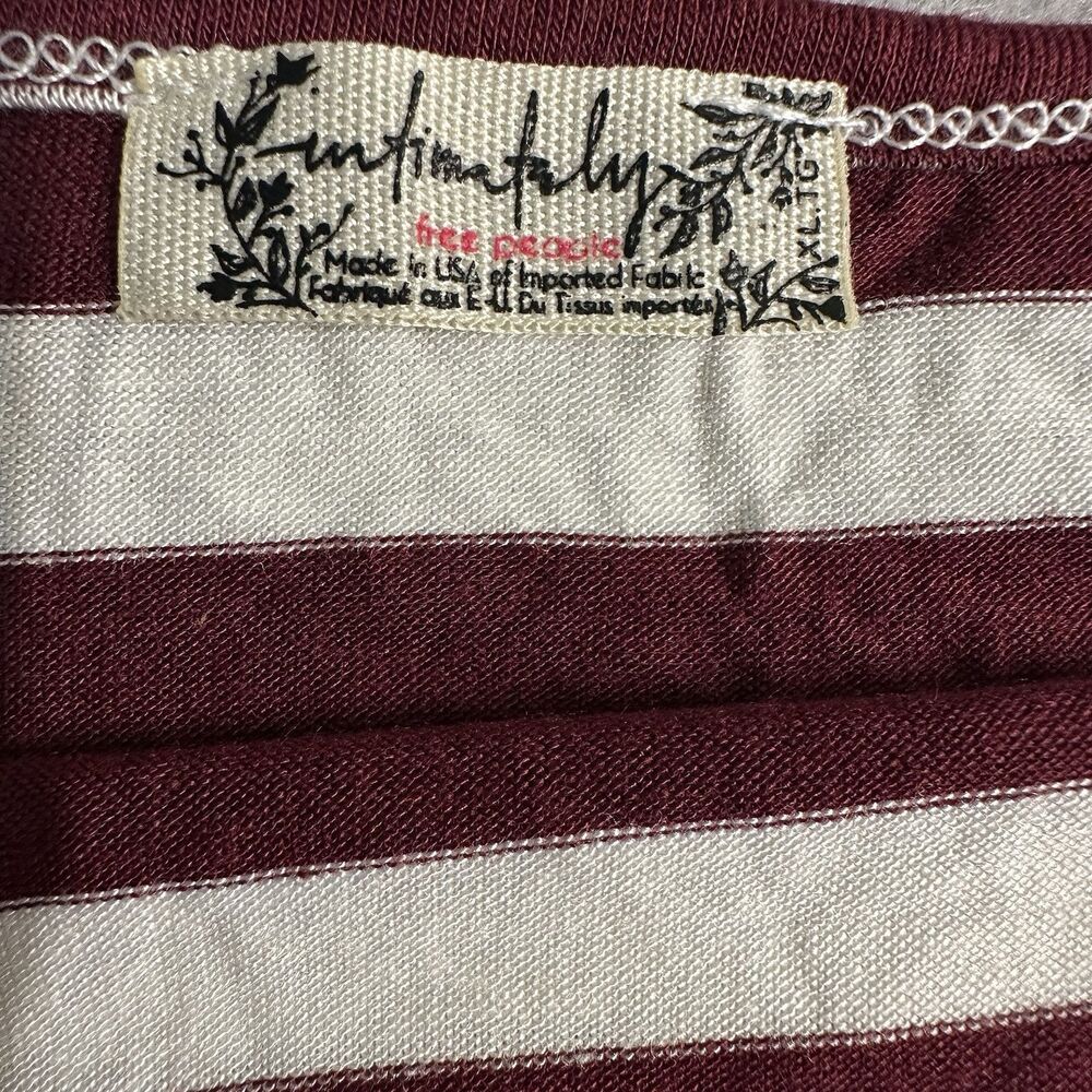 Free People Intimately Bundle Of 2 Casual Crop Tee & Striped Tank Both Womens XL - Picture 16 of 16
